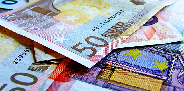 Stack of euro bank notes